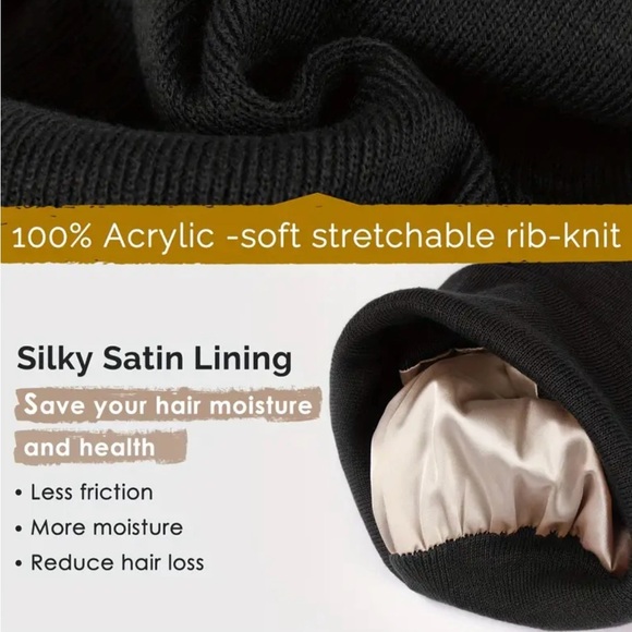 NEW “LA” Satin lined Beanie with (Silver) Rhinestone Logo. - Picture 2 of 3